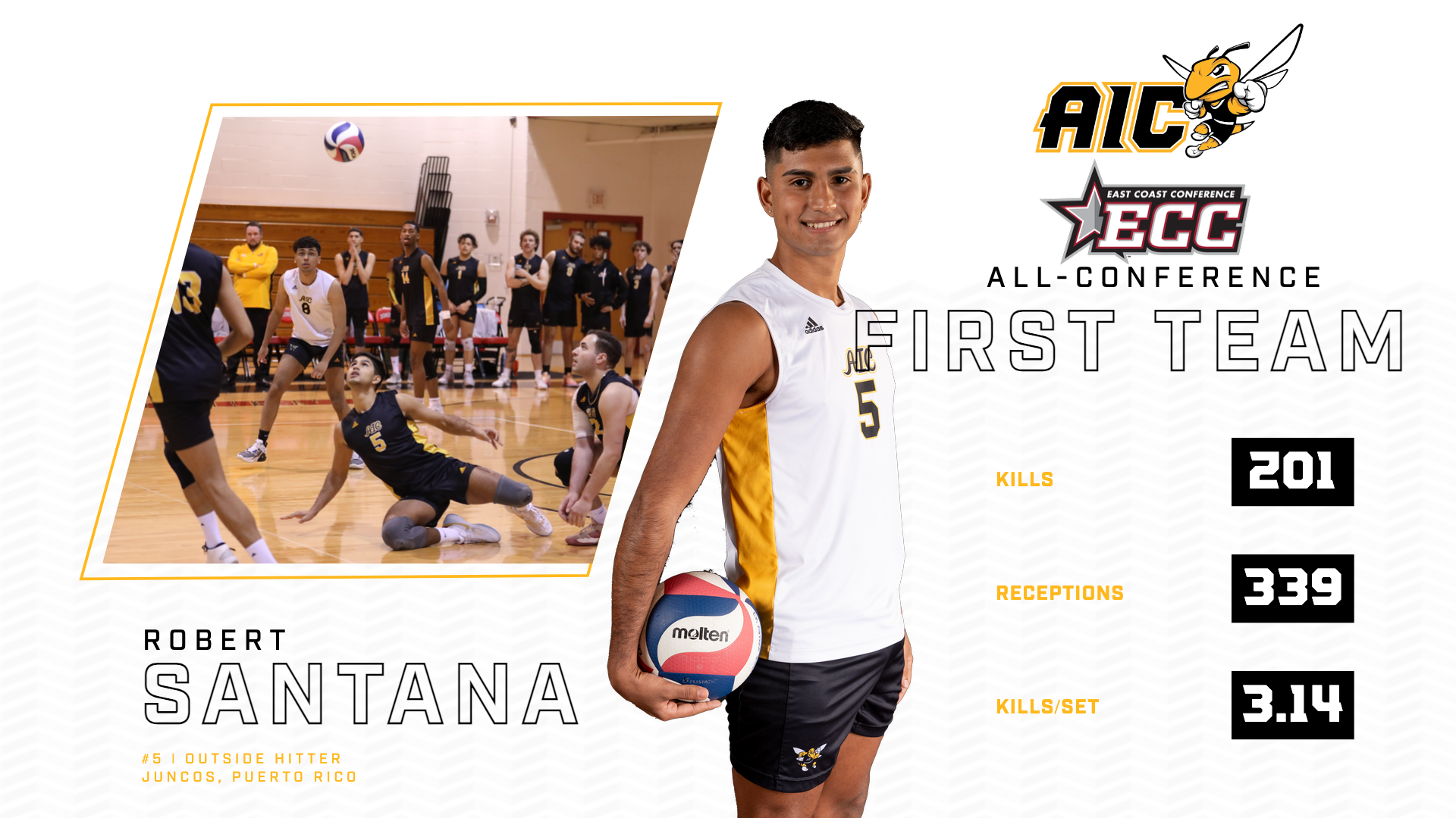 Santana earns spot on first-ever ECC Men's Volleyball All-Conference Team